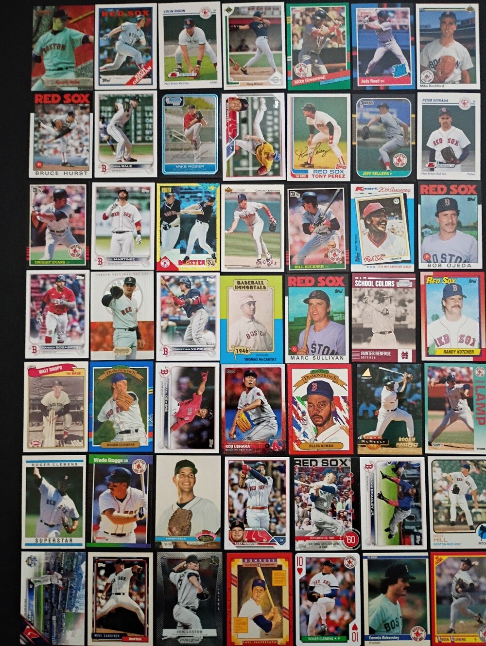 49 Boston Red Sox baseball cards Wade Boggs David Ortiz Sale Clemens Rice
